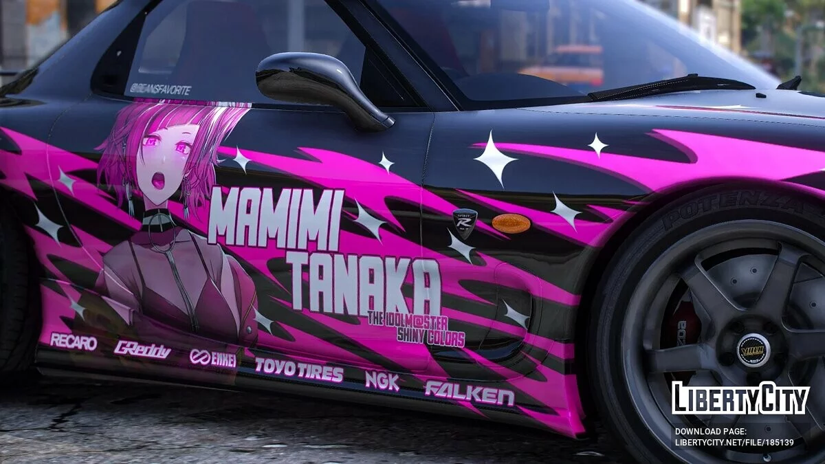 [Itasha] Mazda RX7 Spirit R "THE IDOLM@STER SHINY COLORS" Tanaka Mamimi Lackierung 1.1 / GTA 5