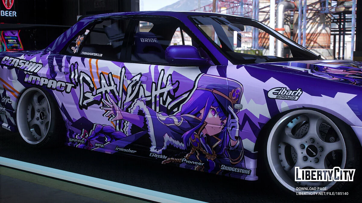 [Itasha] URAS-SKYLINE ER34 "Genshin Impact" peinture shogun raiden 1.1 / GTA 5