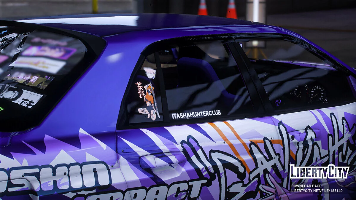 [Itasha] URAS-SKYLINE ER34 "Genshin Impact" peinture shogun raiden 1.1 / GTA 5