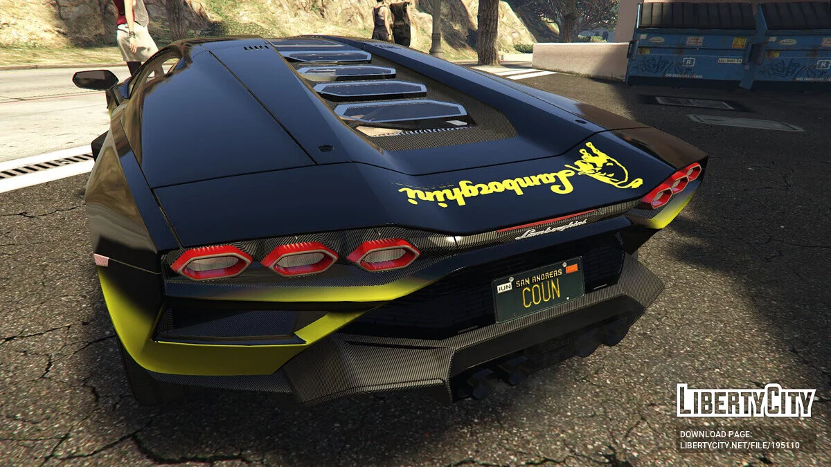 Lamborghini Countach 2022 - Жовта вицвіла смуга / GTA 5