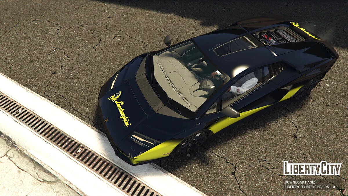 Lamborghini Countach 2022 - Жовта вицвіла смуга / GTA 5