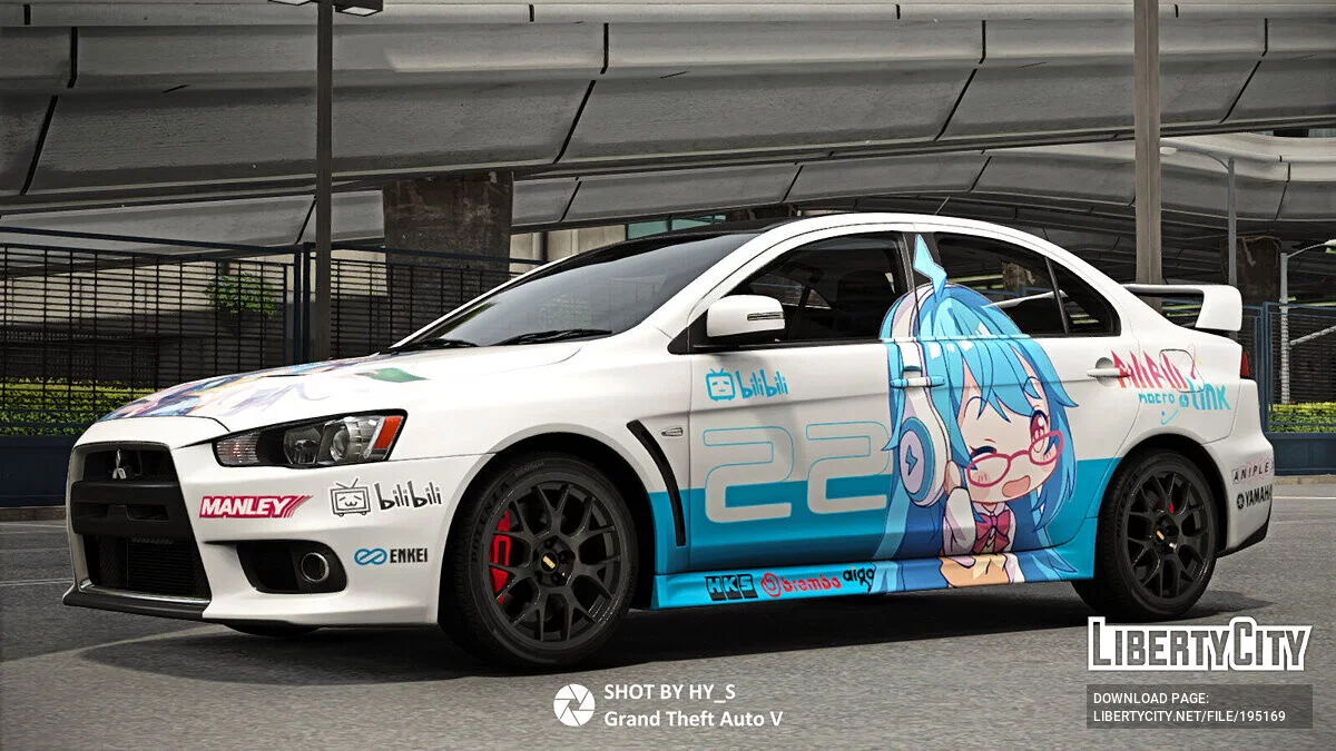 Mitsubishi Lancer Evo X Itasha Livery v1.0 / GTA 5