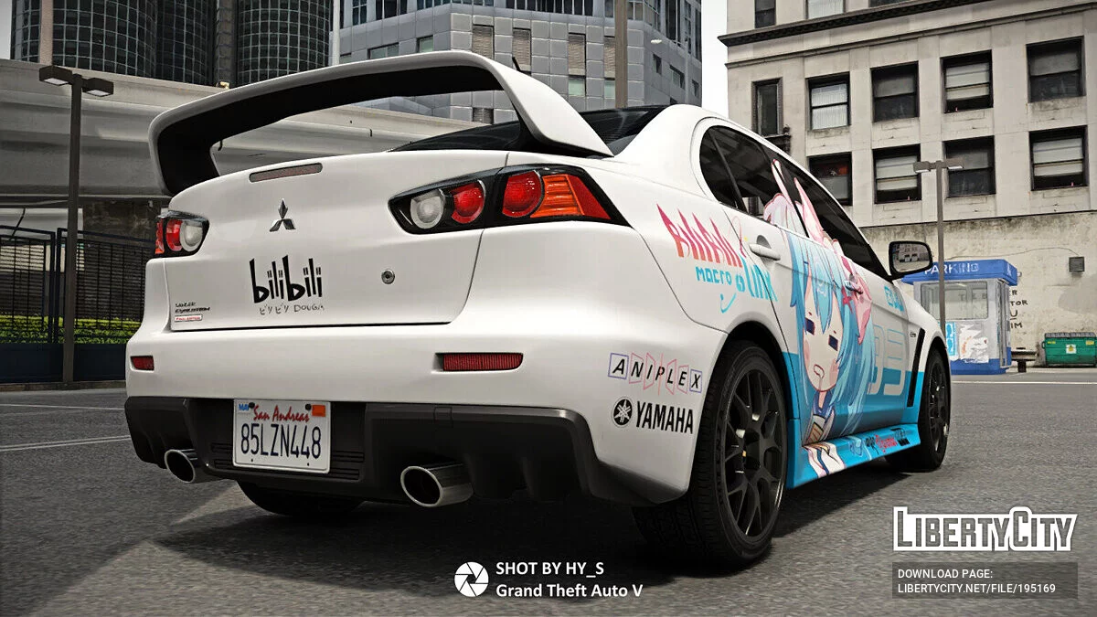 Mitsubishi Lancer Evo X Itasha Livery v1.0 / GTA 5