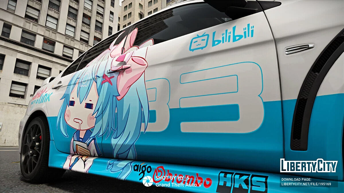 Mitsubishi Lancer Evo X Itasha Livery v1.0 / GTA 5