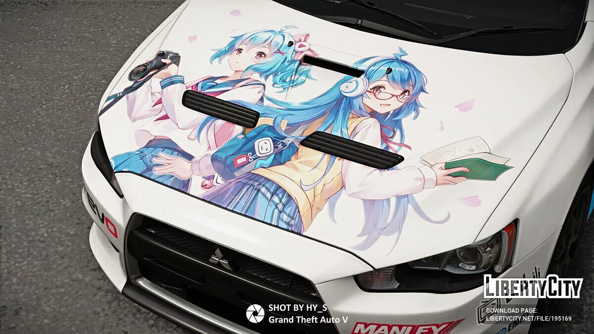 Mitsubishi Lancer Evo X Itasha Livery v1.0 / GTA 5