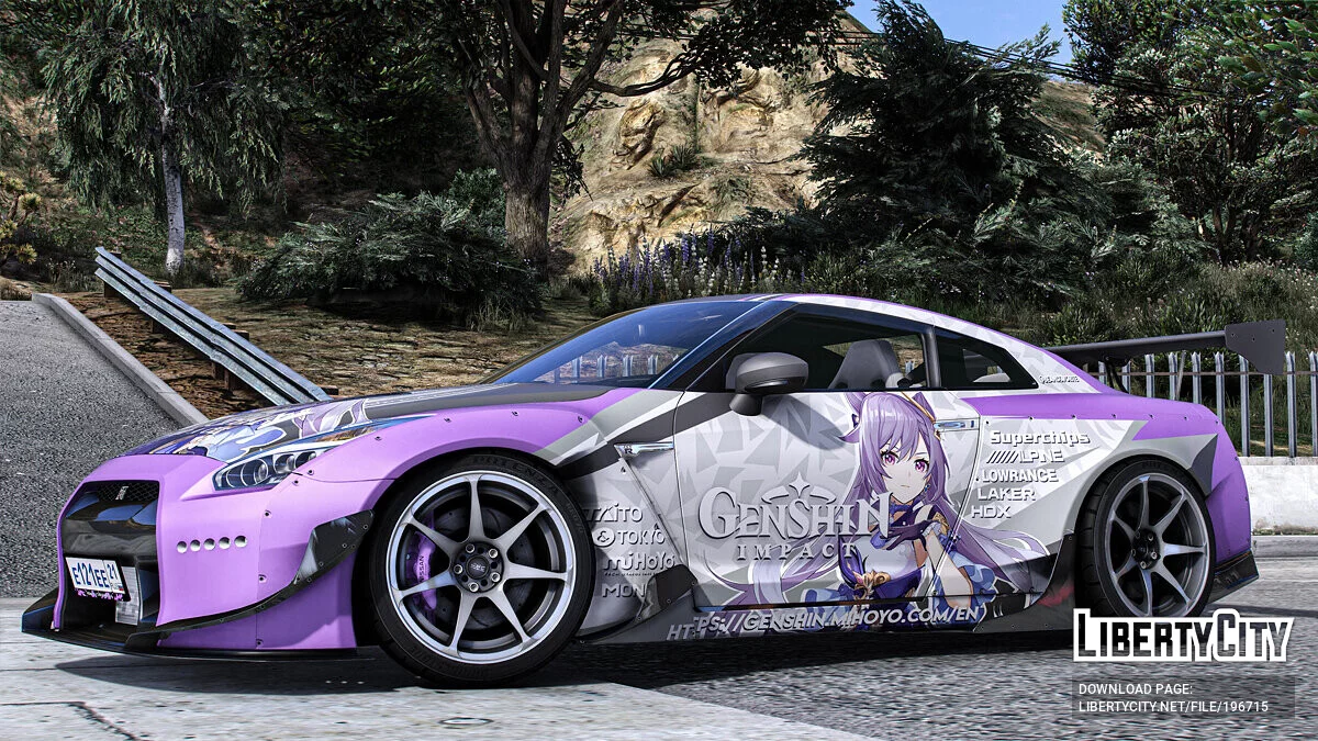 Nissan GTR "Genshin Impact" Keqing paintjob / GTA 5
