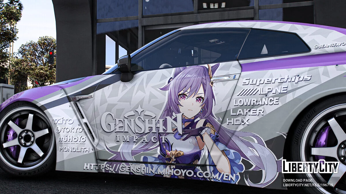 Nissan GTR "Genshin Impact" Keqing paintjob / GTA 5