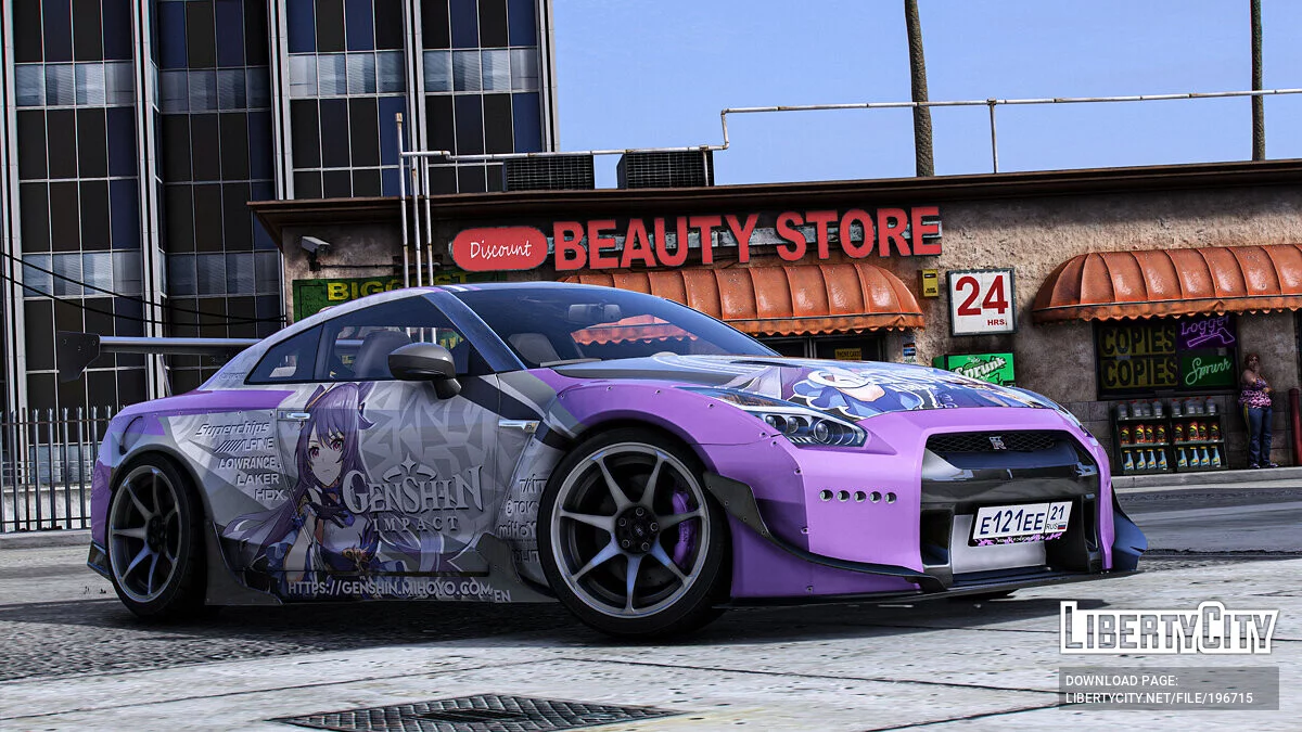 Nissan GTR "Genshin Impact" Keqing paintjob / GTA 5