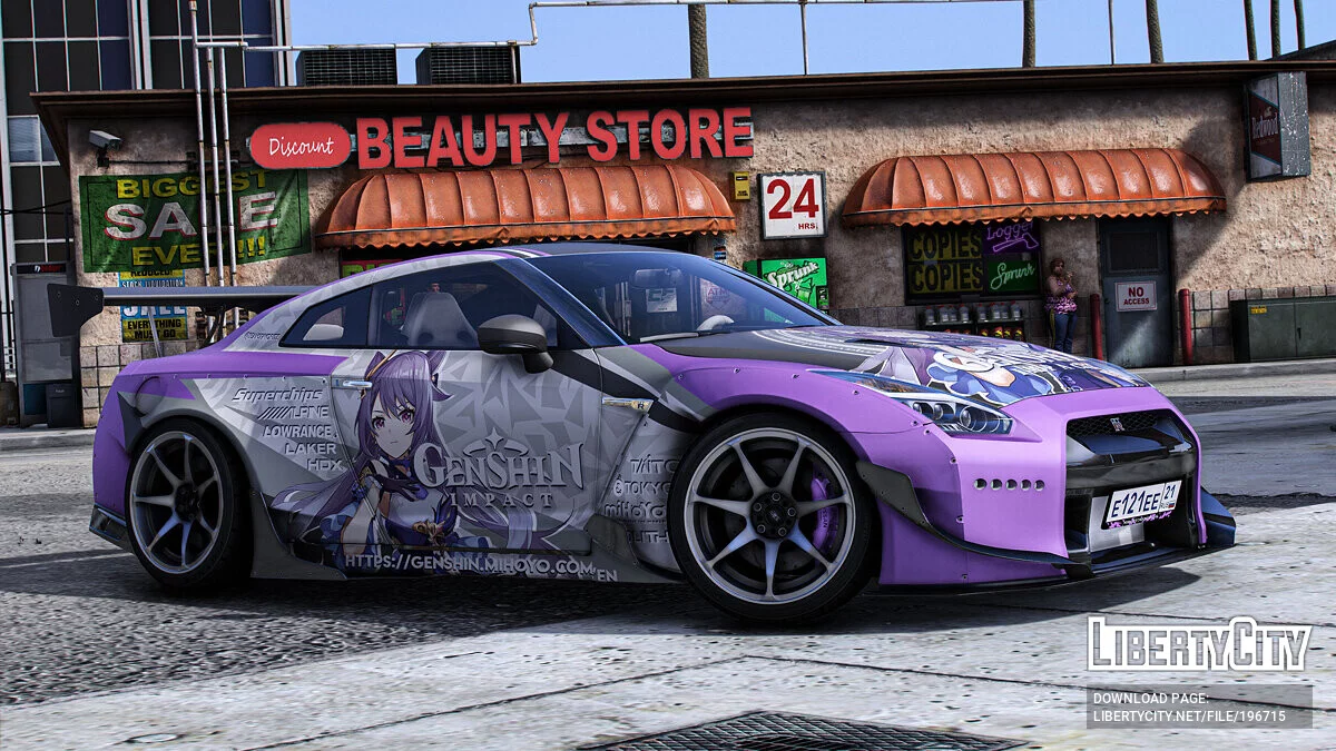 Nissan GTR "Genshin Impact" Keqing paintjob / GTA 5