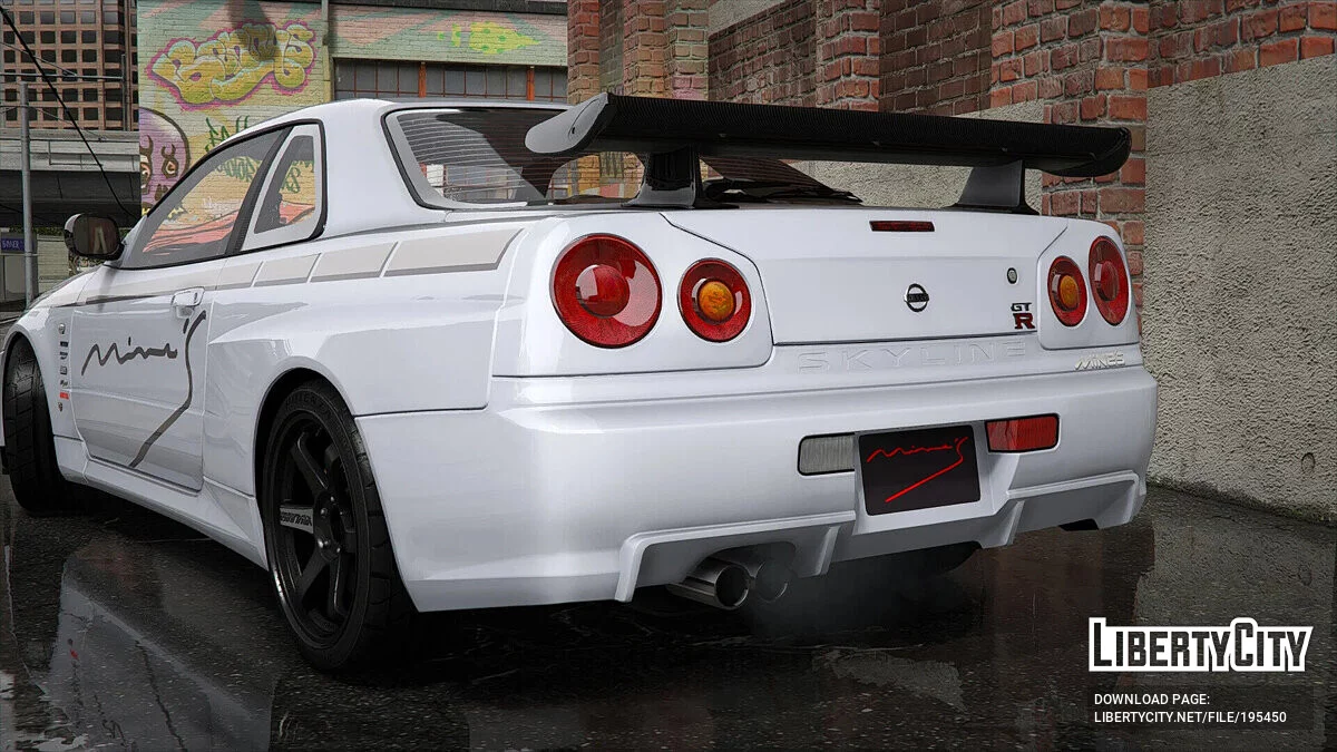 Nissan Skyline GT-R (BNR34) pintura MINE'S MOTOR SPORTS / GTA 5