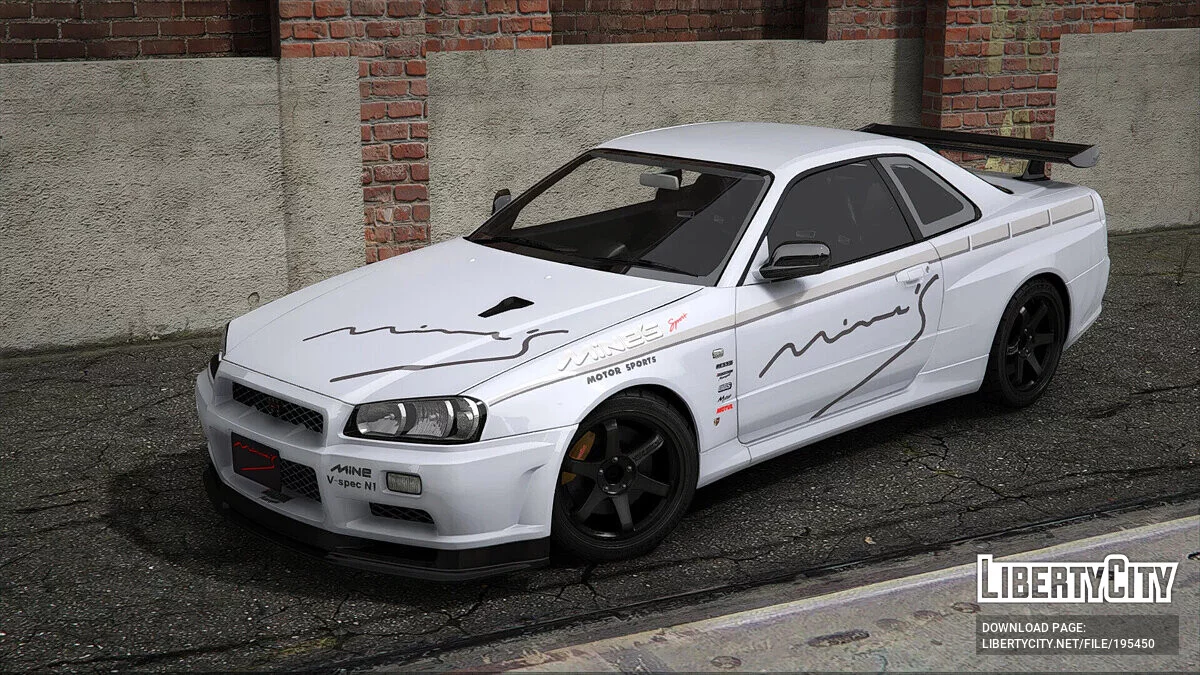 Nissan Skyline GT-R (BNR34) pintura MINE'S MOTOR SPORTS / GTA 5