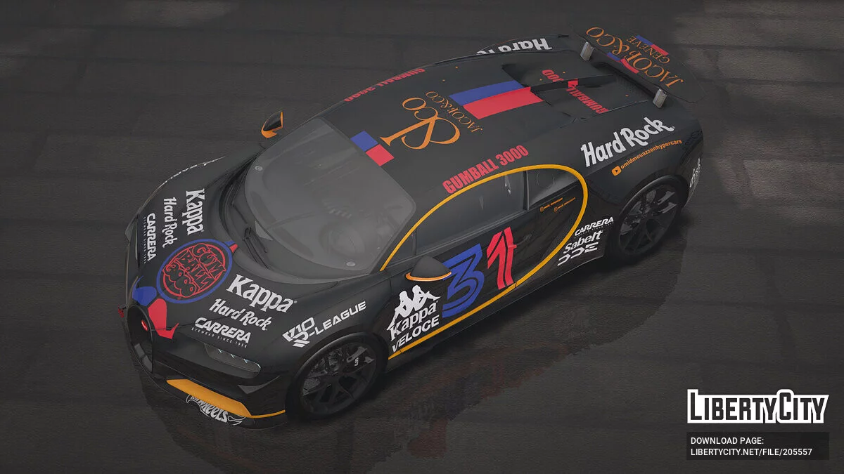 Bugatti Chiron Sport Gumball 3000涂装 / GTA 5