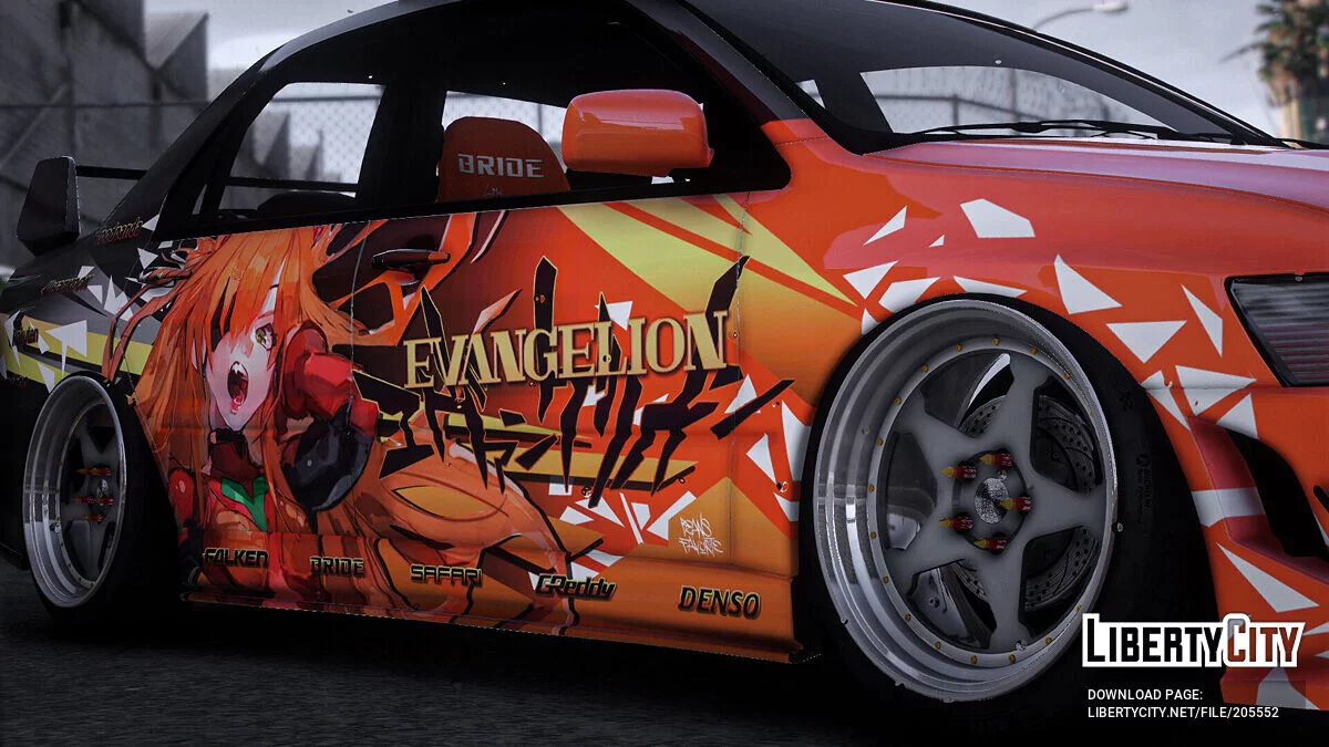 [Itasha] Mitsubishi Lancer Evolution IX 2005 «Evangelion» Asuka paintjob / GTA 5