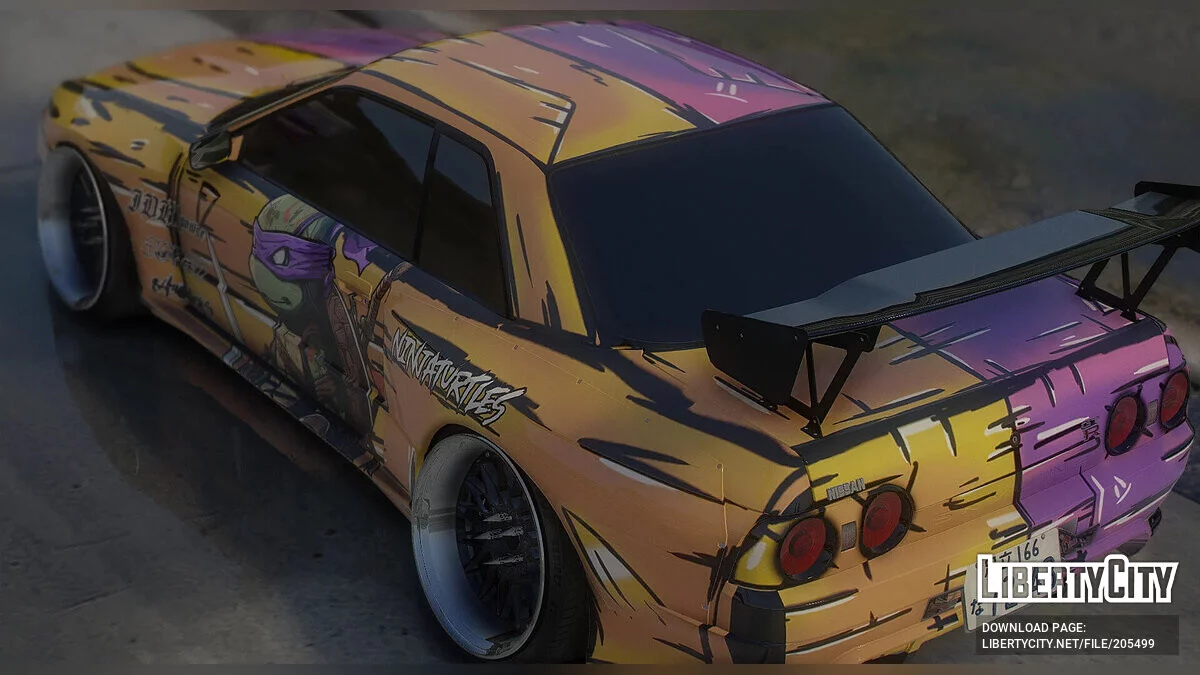 日产 Skyline GT-R R32 (BNR32)“忍者神龟”涂装 1.0 / GTA 5
