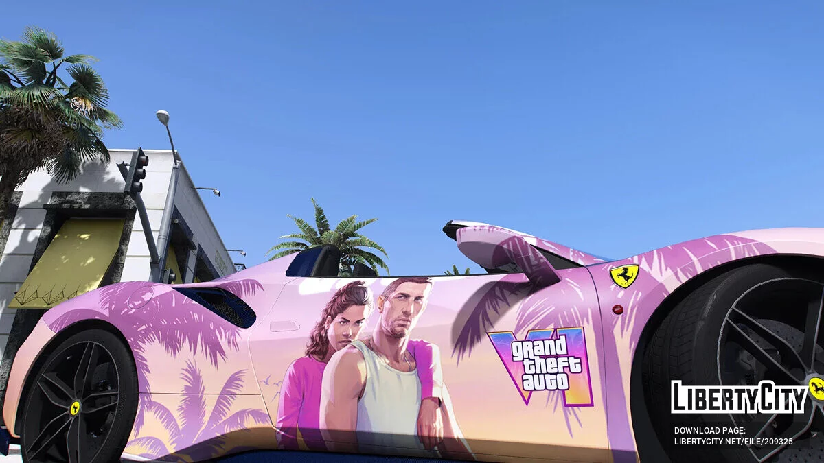 Ferrari 488 Pista Spider - Peinture dans le style GTA 6 / GTA 5