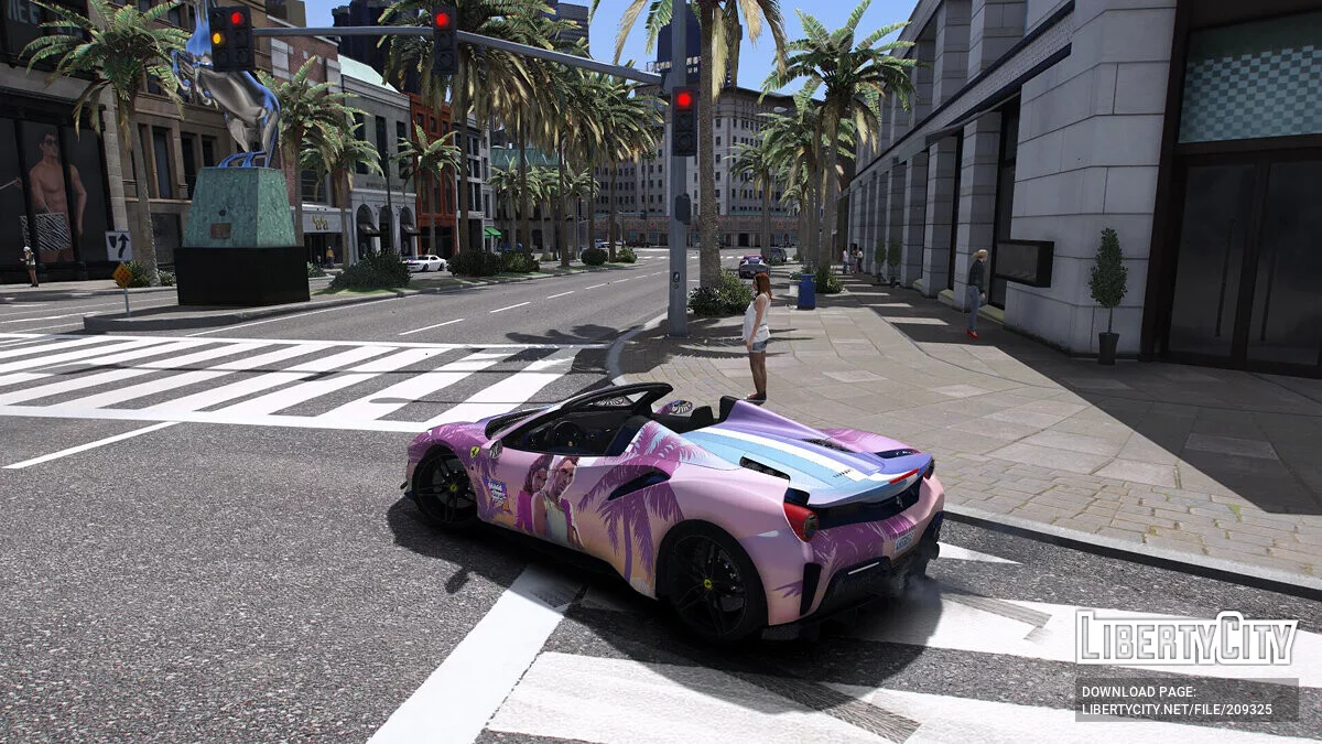 Ferrari 488 Pista Spider - Peinture dans le style GTA 6 / GTA 5