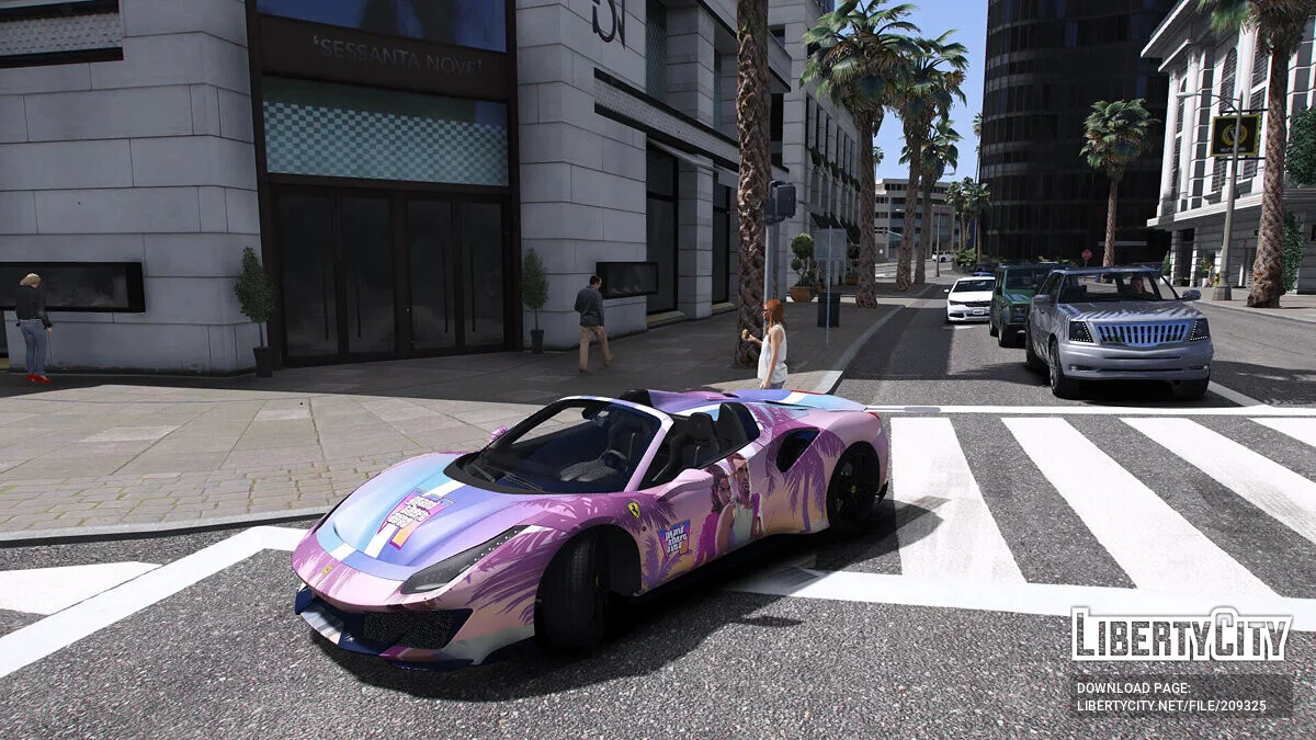 Ferrari 488 Pista Spider - Peinture dans le style GTA 6 / GTA 5