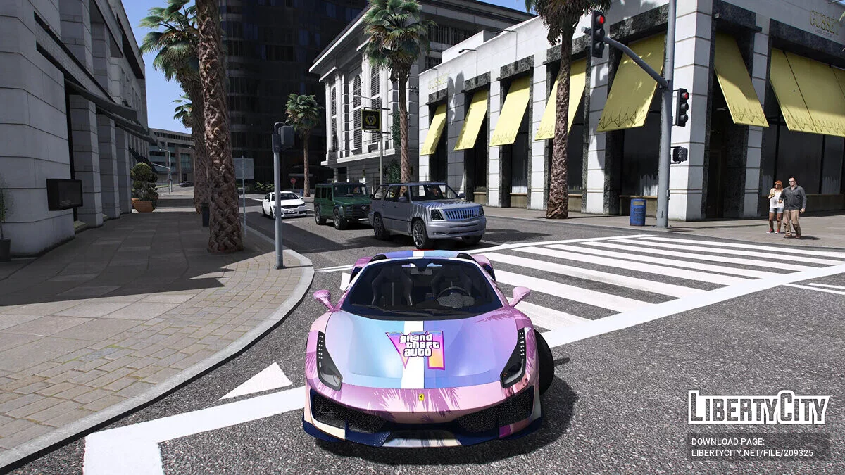 Ferrari 488 Pista Spider - Peinture dans le style GTA 6 / GTA 5