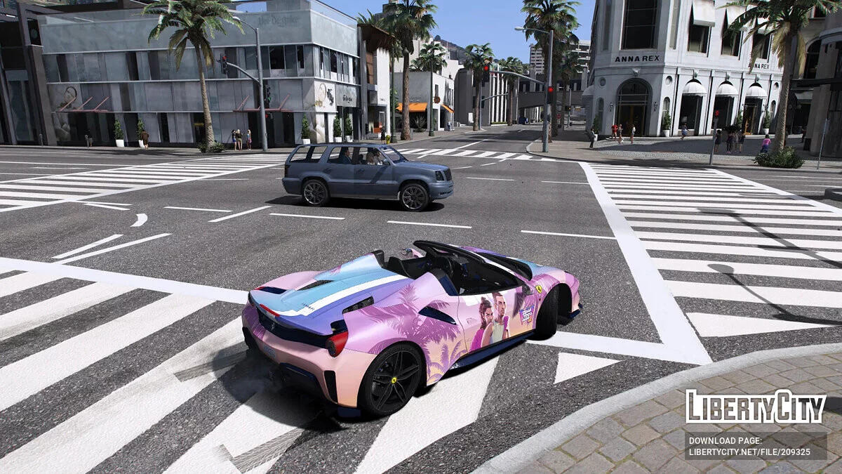 Ferrari 488 Pista Spider - Peinture dans le style GTA 6 / GTA 5