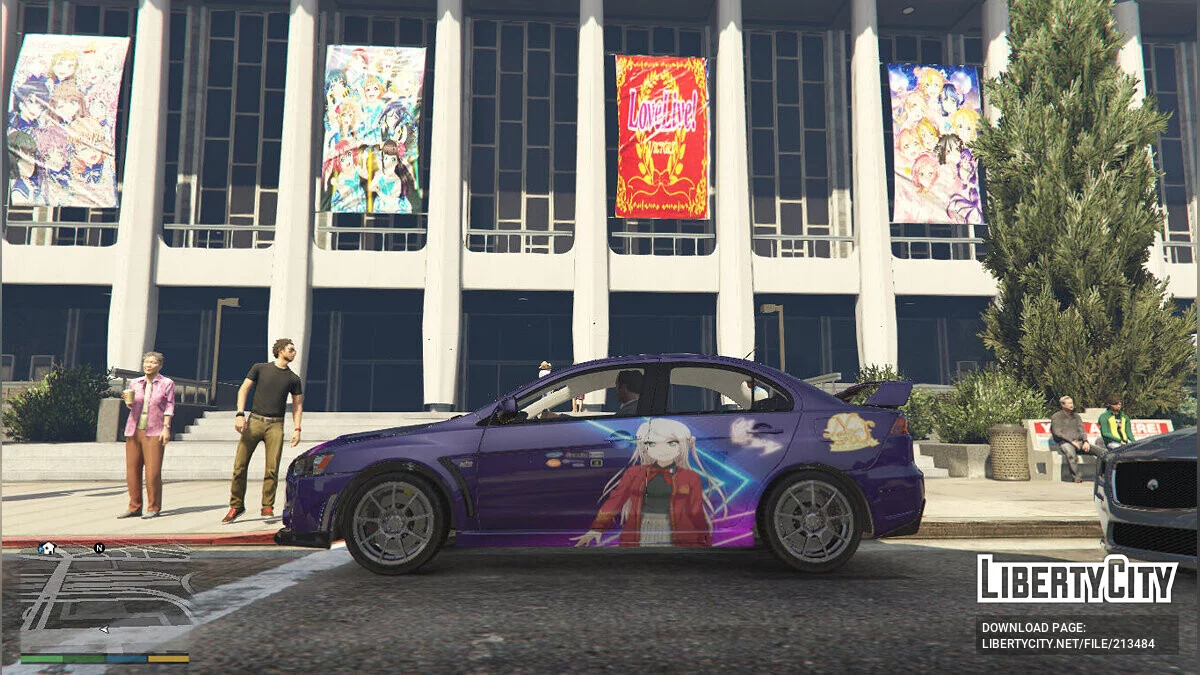 Mitsubishi Lancer Evolution X FQ-400 Aşk Canlı Nijigasaki Lanzhu Zhong Itasha 1.0 / GTA 5