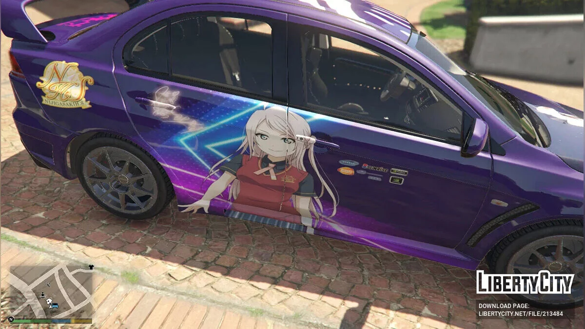 Mitsubishi Lancer Evolution X FQ-400 Aşk Canlı Nijigasaki Lanzhu Zhong Itasha 1.0 / GTA 5