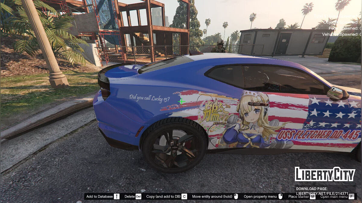 USS Fletcher Kantai Collection Itasha para 2021 Chevrolet Camaro SS 1.1 / GTA 5