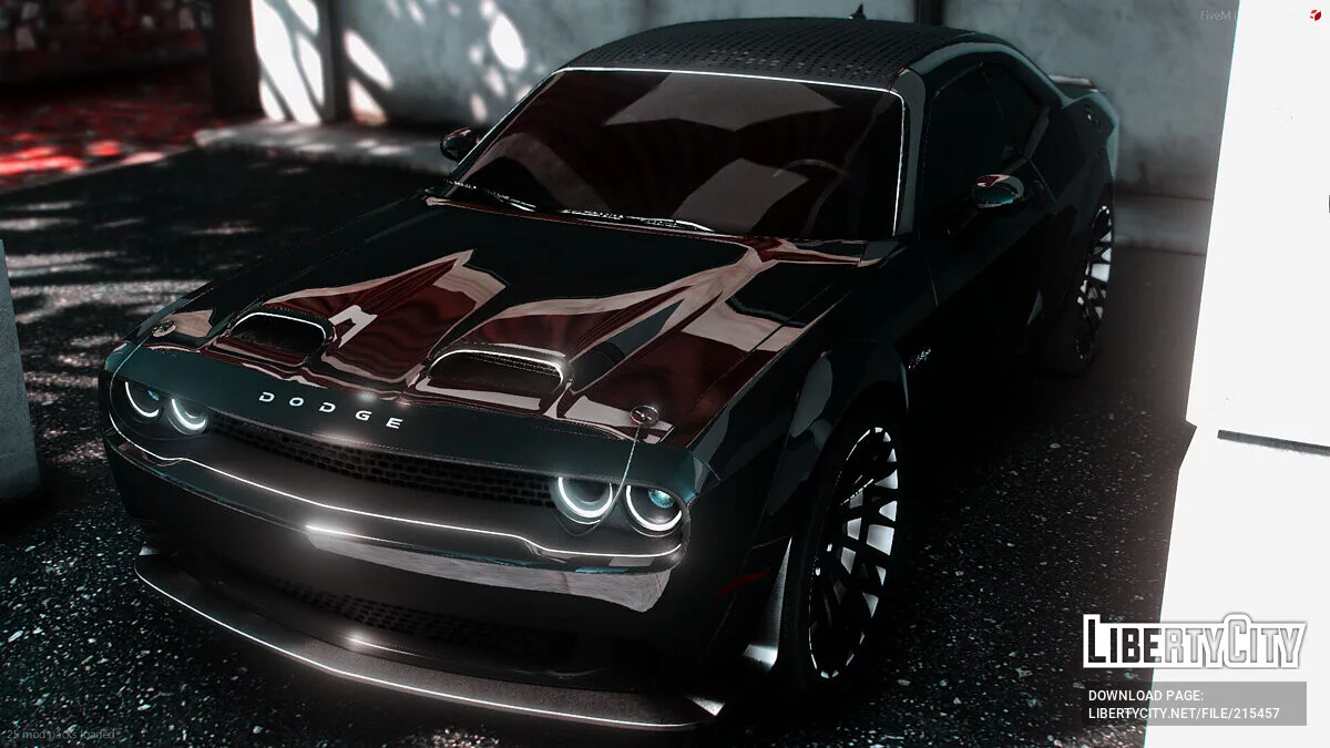 定制 2023 道奇挑战者 1000HP 地狱猫 Redeye Black Ghost Edition On Forgiato Sincros / GTA 5