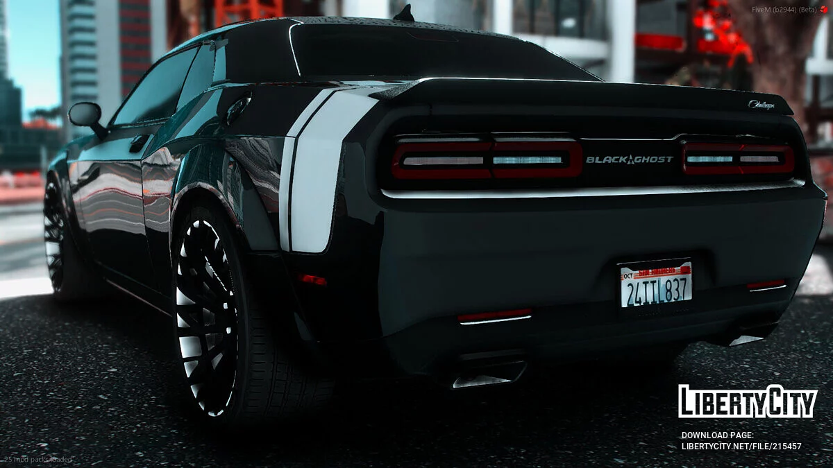 定制 2023 道奇挑战者 1000HP 地狱猫 Redeye Black Ghost Edition On Forgiato Sincros / GTA 5