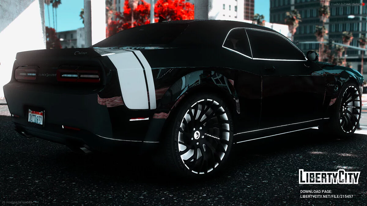 定制 2023 道奇挑战者 1000HP 地狱猫 Redeye Black Ghost Edition On Forgiato Sincros / GTA 5
