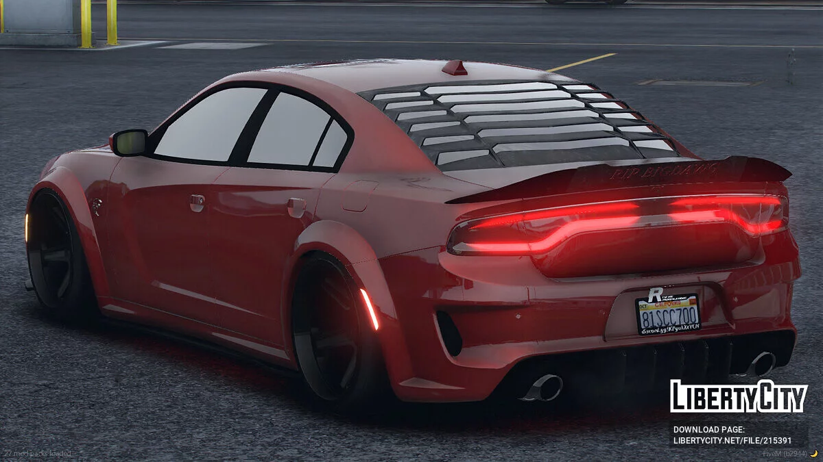 Dodge Charger SRT Hellcat Red-eye z niestandardowym tuningiem / GTA 5