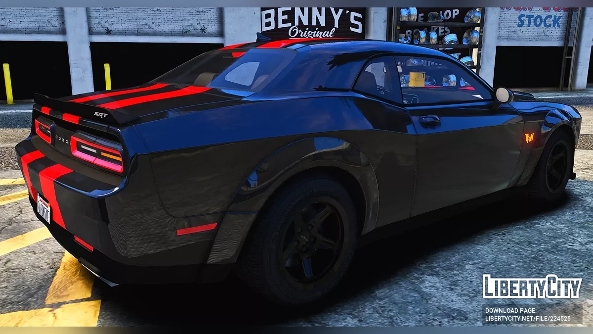 Custom Tuned 2018 Travy Dodge Challenger SRT Hellcat With Props / GTA 5