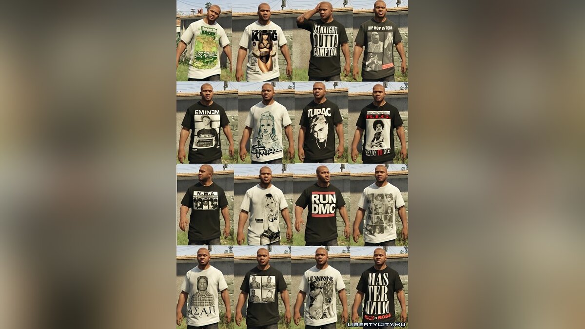 Download Franklin - Hip Hop T-Shirt Pack v2 for GTA 5