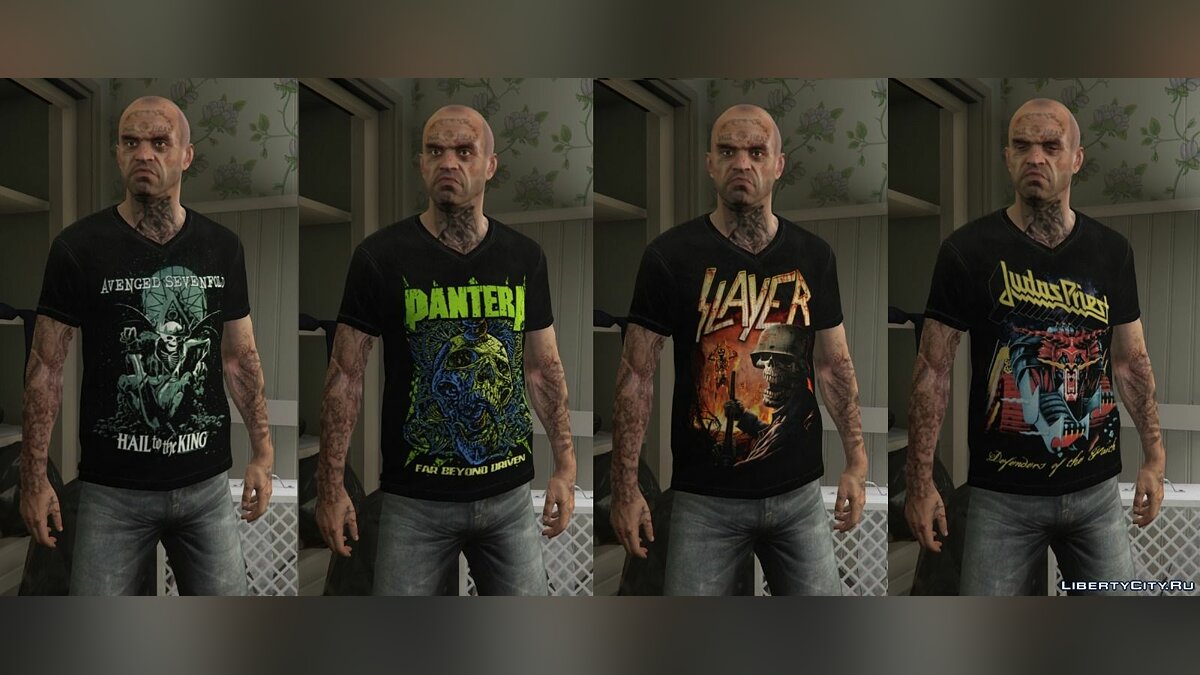 Download Trevor - Mega Music T-shirt Pack for GTA 5