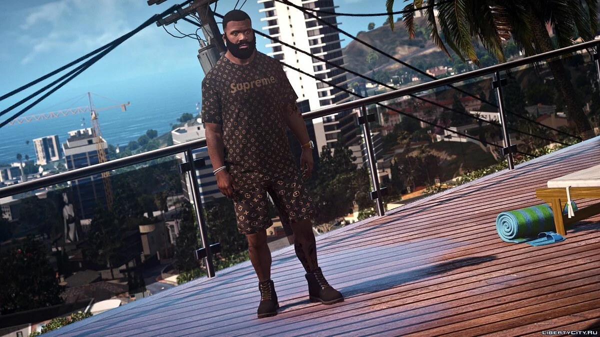 Camiseta y pantalones cortos Supreme / Franklin / GTA 5