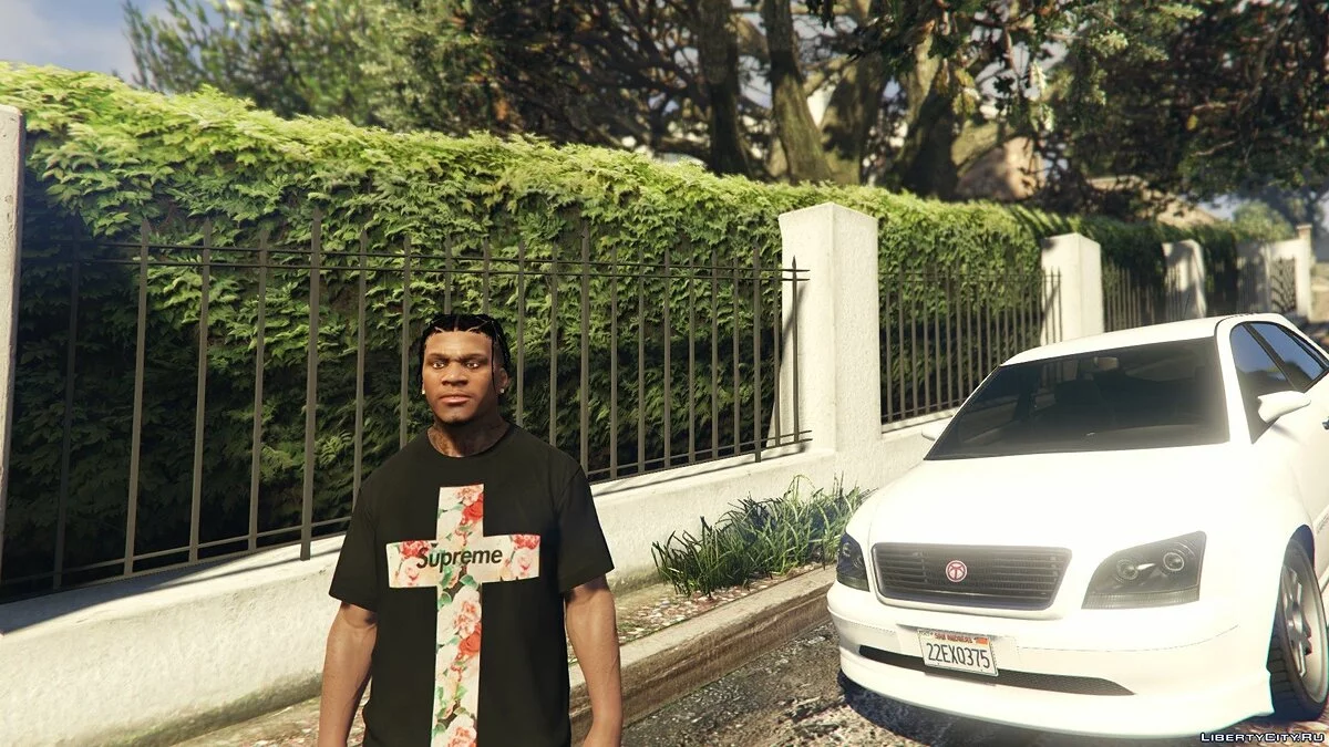 Supreme Floral Cross T-Shirt für Franklin 1.0 / GTA 5