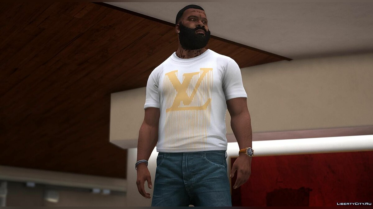 Download of branded Vuitton T-shirts for for GTA 5