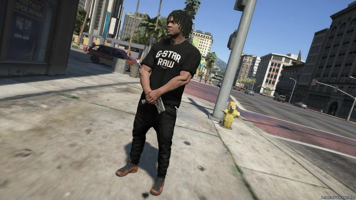Hoodie G-Star Biru dan Kaos G-Star / GTA 5