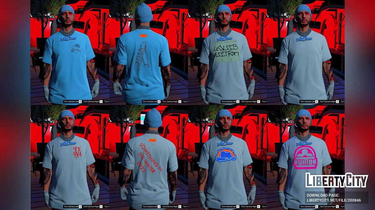Pacote de camisetas gráficas LV para MP Masculino / GTA 5