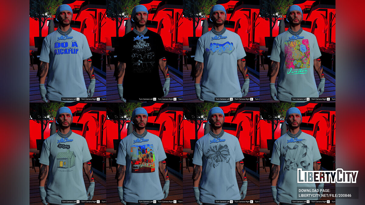 Download LV Graphic Tee's Pack For MP Male for GTA 5