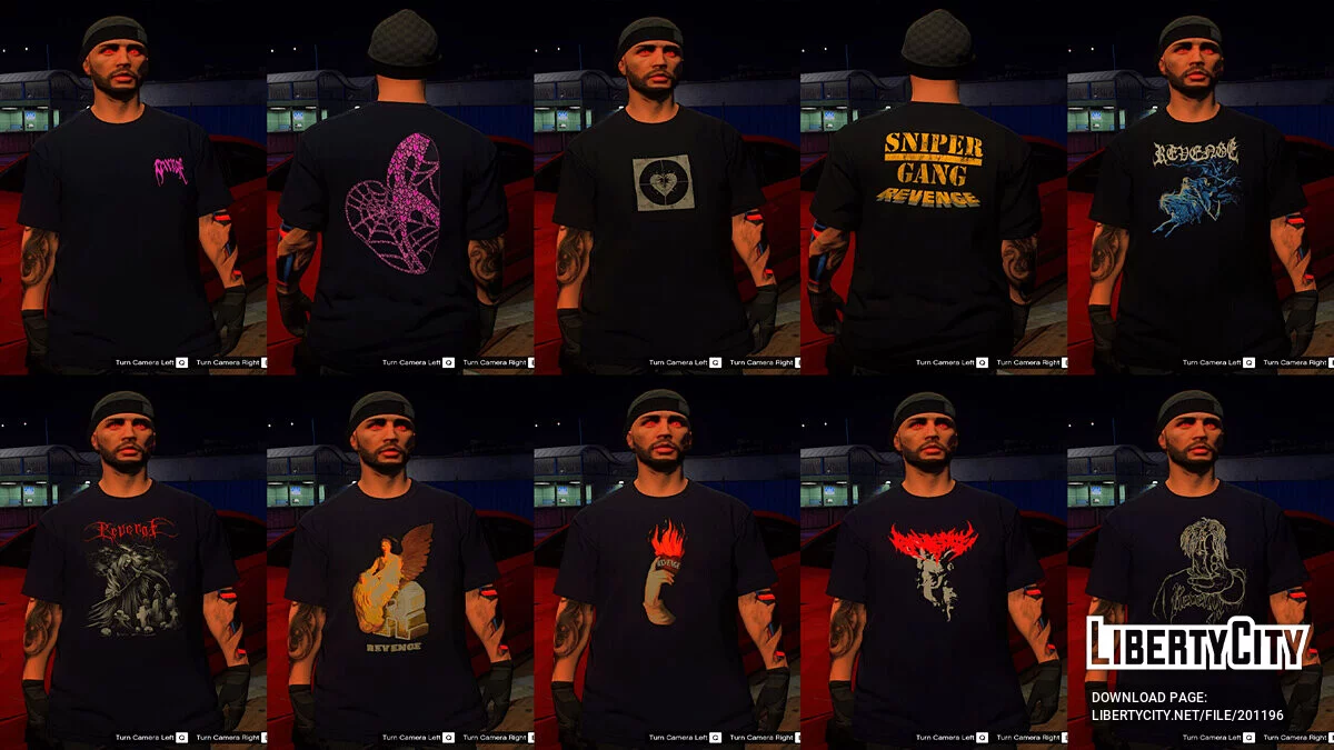 Revenge Graphic Tee's Pack For MP Males / GTA 5
