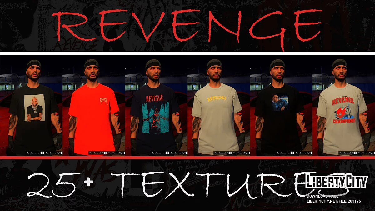 Revenge Graphic Tee's Pack For MP Males / GTA 5