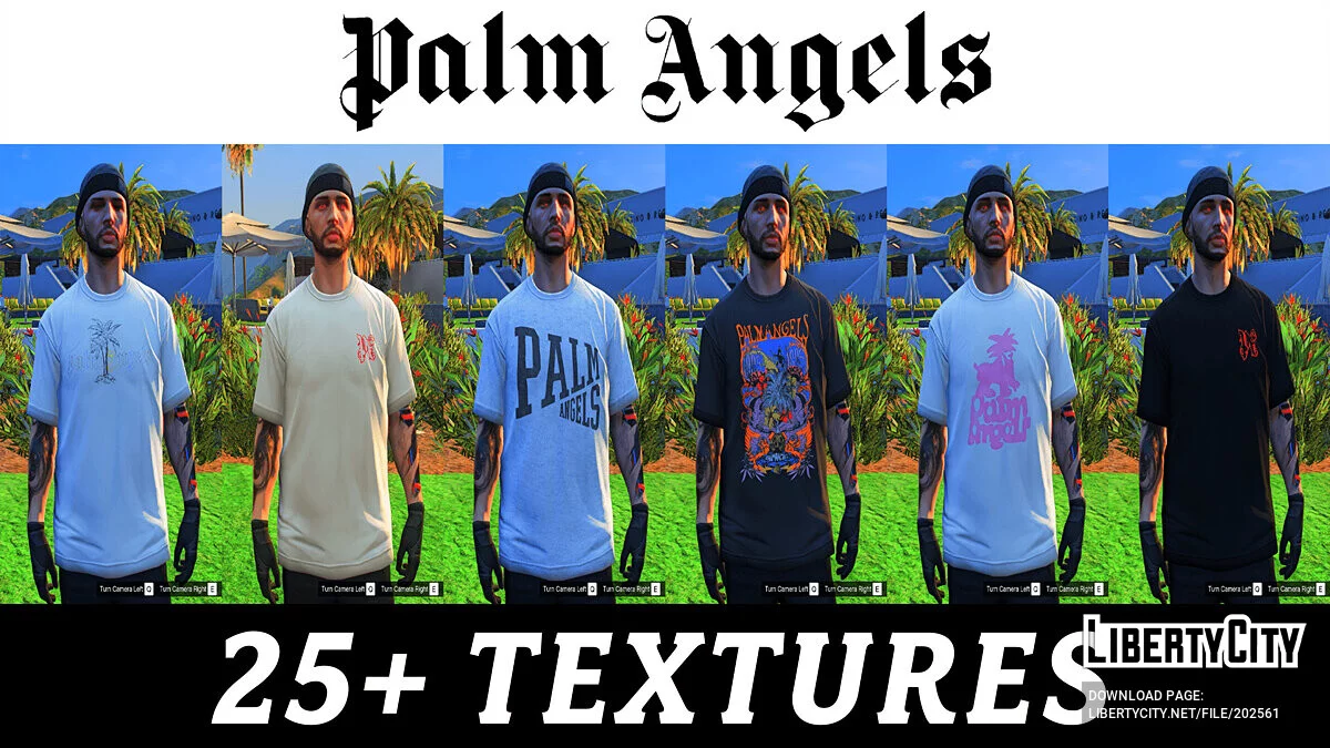 Palm Angels Graphic Tee's Pack (MP Male) / GTA 5