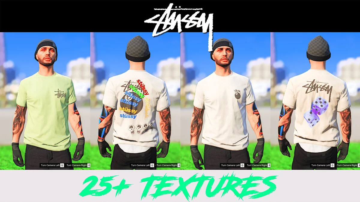 Stussy Graphic Tee's Pack For MP Males / GTA 5