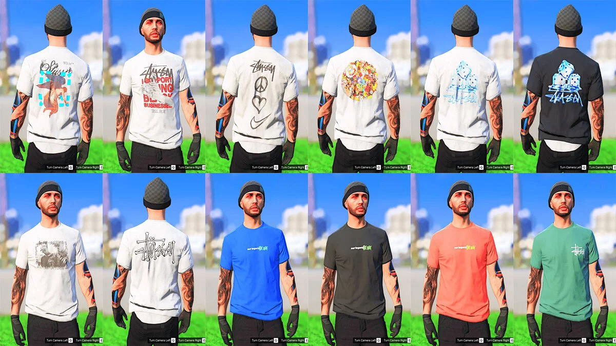 Stussy Graphic Tee's Pack For MP Males / GTA 5