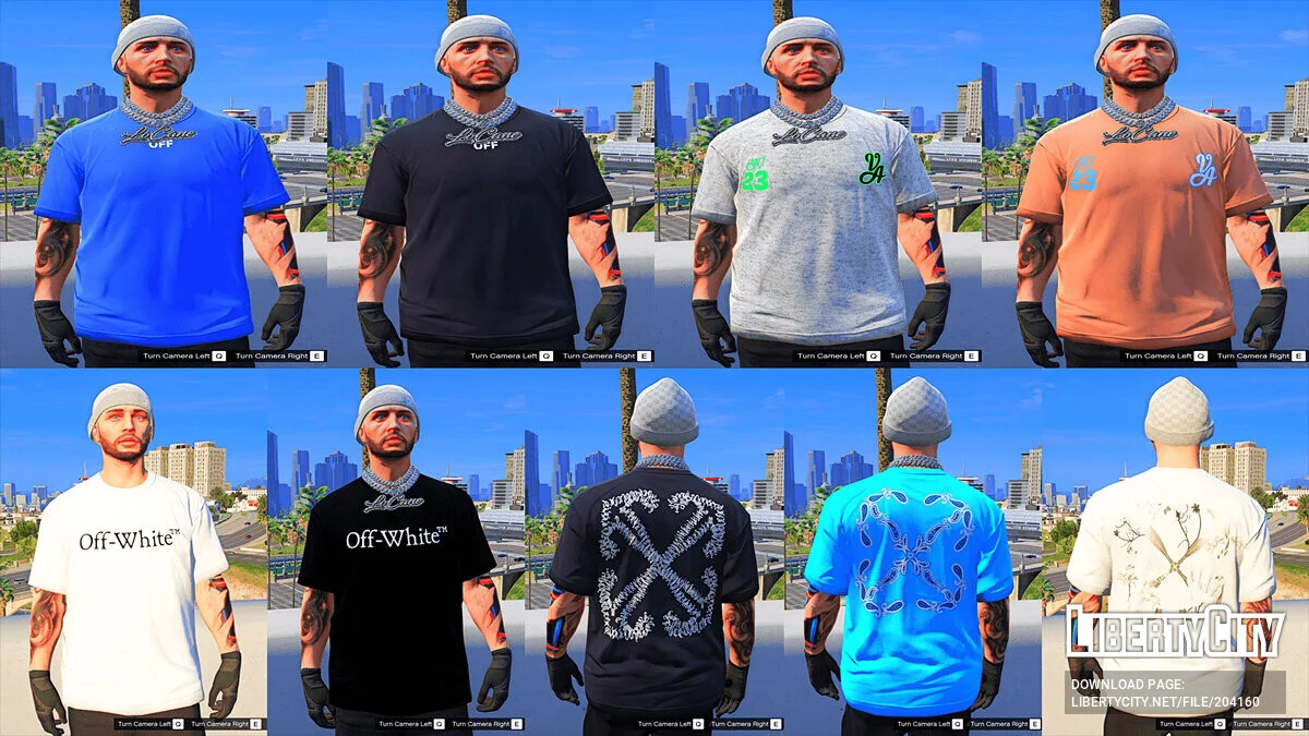 Off-White Graphic Tee's Pack For MP Males / GTA 5
