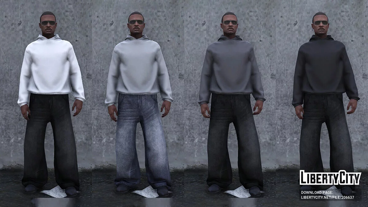 Blank Boxy Hoodie (Hood Up + Hood Down) [MP Male] / GTA 5