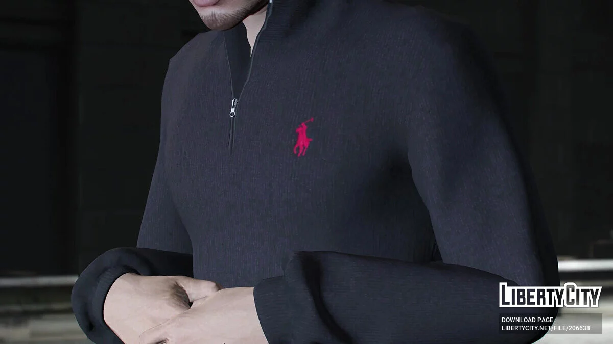 Polo Ralph Lauren Suéter de Tricô com Zíper Meio [MP Masculino] / GTA 5