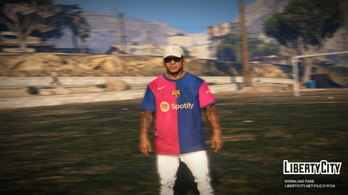 T-Shirt FC Barcelona untuk Franklin / GTA 5