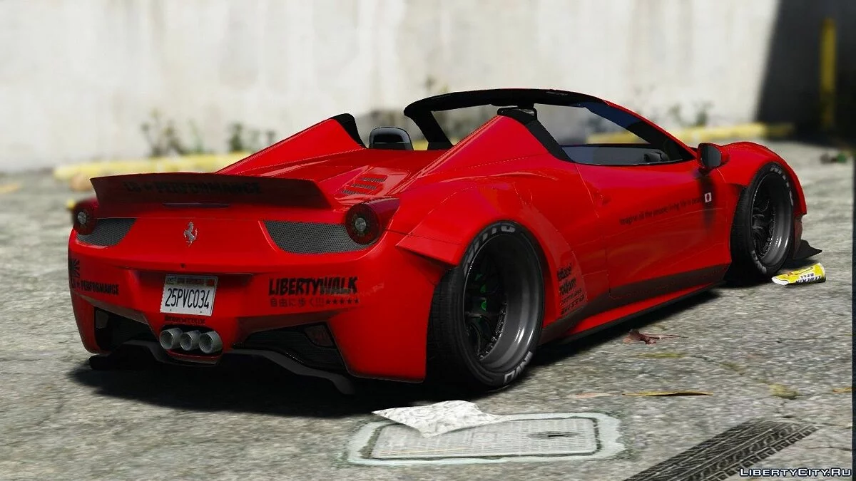 Liberty Walk 法拉利 458 Spider [附加 | 调整 | 车身涂装] 1.0 / GTA 5