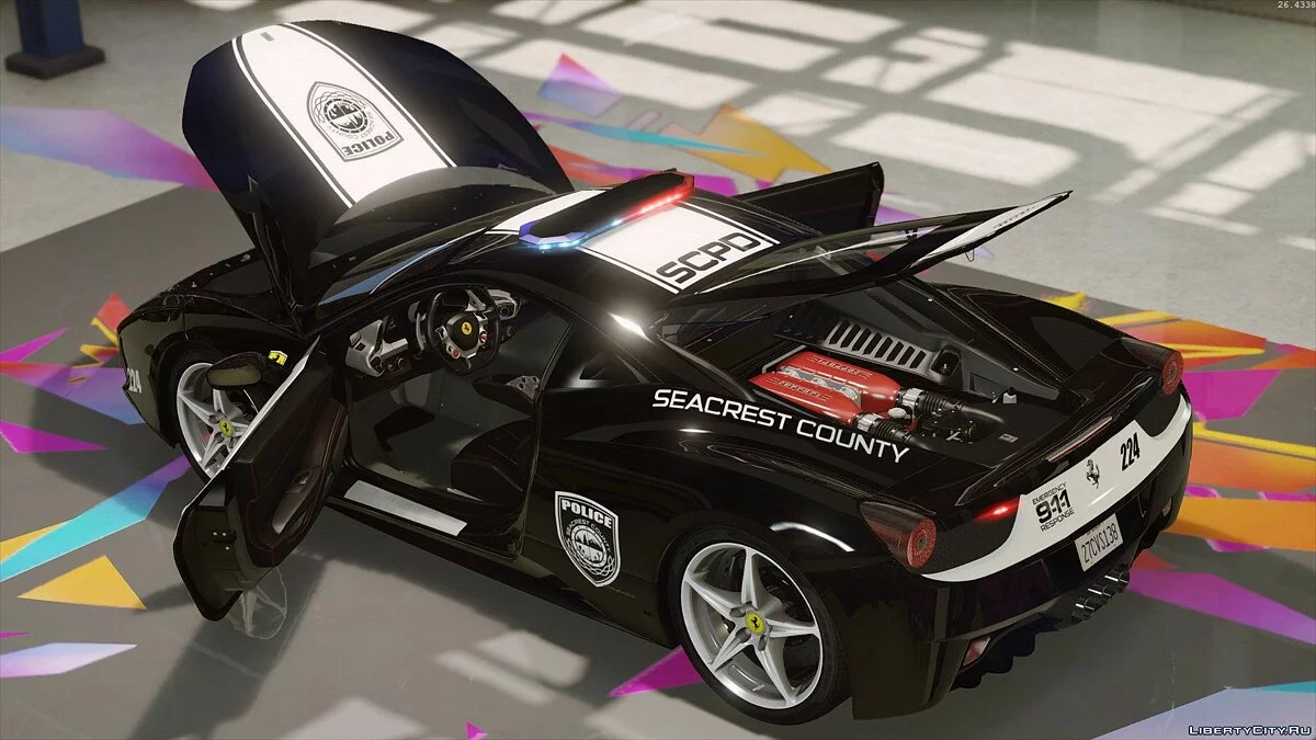 法拉利458意大利 | 热追警察 | AUTOVISTA [附加内容/替换 | 模板] / GTA 5